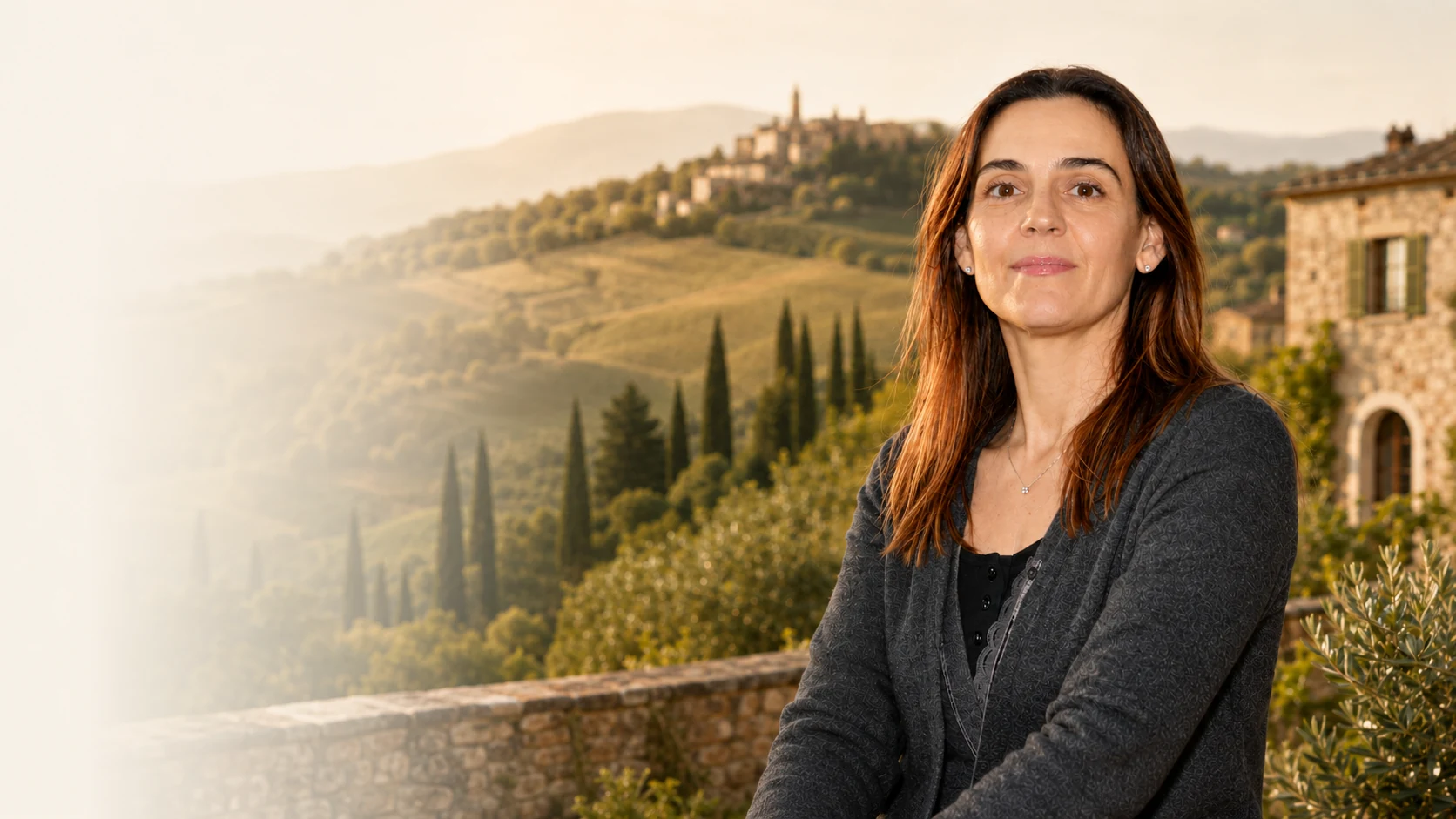 Lolita Bonsi in the Tuscan countryside